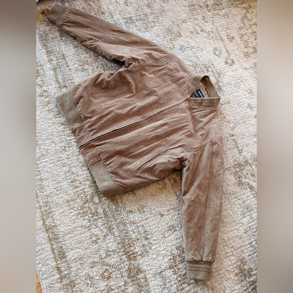 SOLDVintage Tan NORTHCREST Genuine Leather Suede Quilted Full Zip Jacket Mens XL - Picture 5 of 10